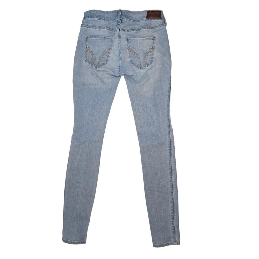 Hollister Low-Rise Super Skinny Distressed Light Wash Jeans W24 L30 0R
